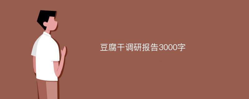 豆腐干调研报告3000字
